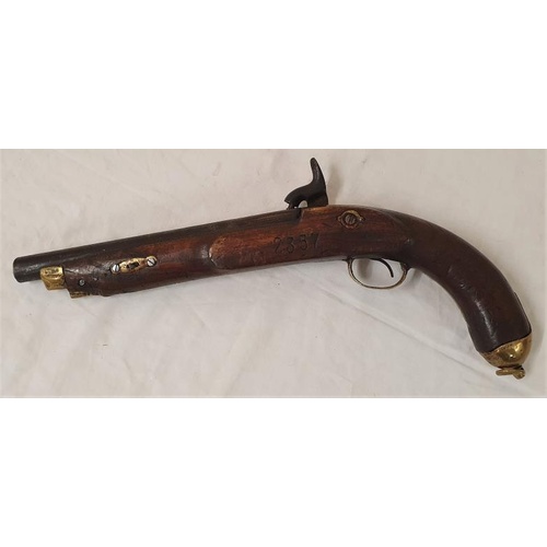 158 - 19th Century Percussion Pistol with Restorations