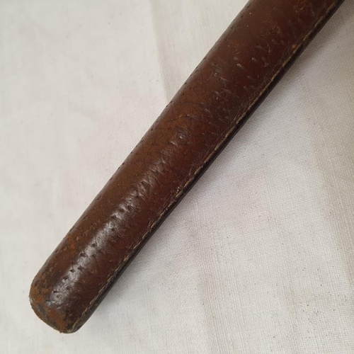 160 - Edwardian Leather Covered Swagger Stick/Riding Crop