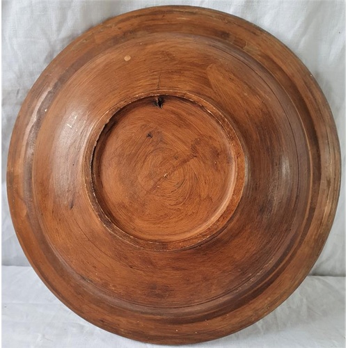 184 - Mid to late 20th Century Slipware Dish with bird decoration. Hand decorated. 11ins diameter