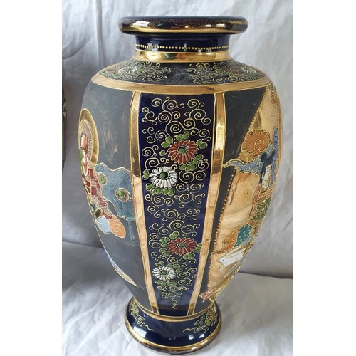 228 - Superb Pair of Japanese Satsuma Vases of large proportions (late 19th Century/early 20th Century)