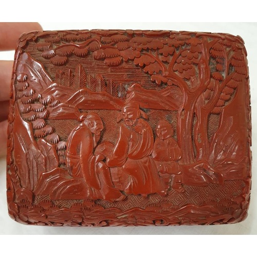 269 - 20th Century Chinese Decorated Cinnabar Trinket Box