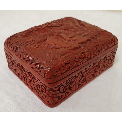 269 - 20th Century Chinese Decorated Cinnabar Trinket Box