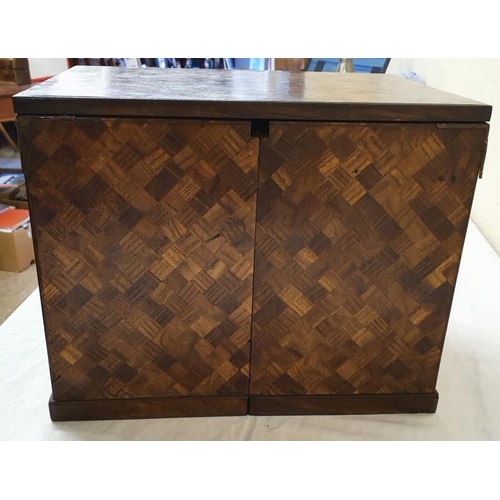 282 - Superb Japanese Meiji Period Marquetry Travelling Chest with inset, fitted drawers, c.14.5 wide, 11.... 