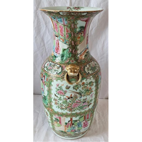 283 - Large 19th Century Cantonese Famille Rose Vase in lovely condition - 17.5ins high