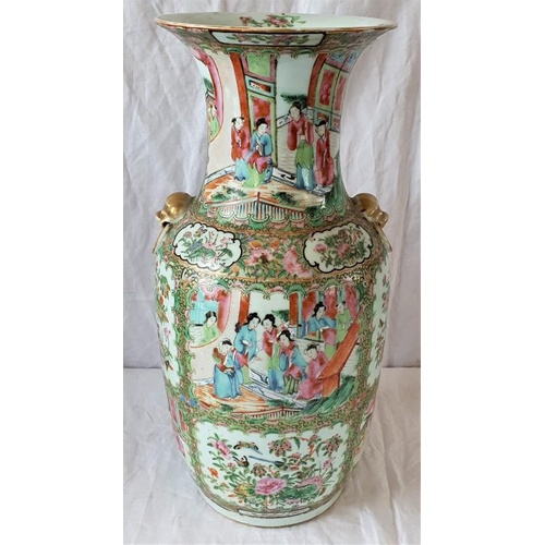 283 - Large 19th Century Cantonese Famille Rose Vase in lovely condition - 17.5ins high