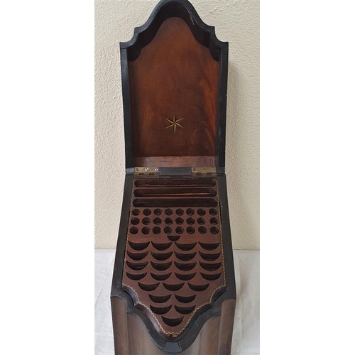 287 - Good Late 18th Century Mahogany Knife Box with Herring Bone. Inlaid and fully fitted interior