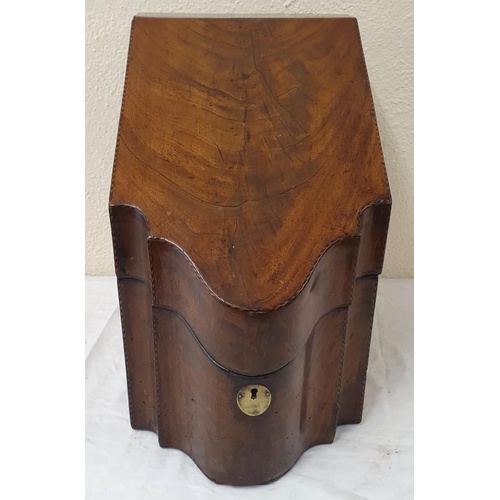 287 - Good Late 18th Century Mahogany Knife Box with Herring Bone. Inlaid and fully fitted interior