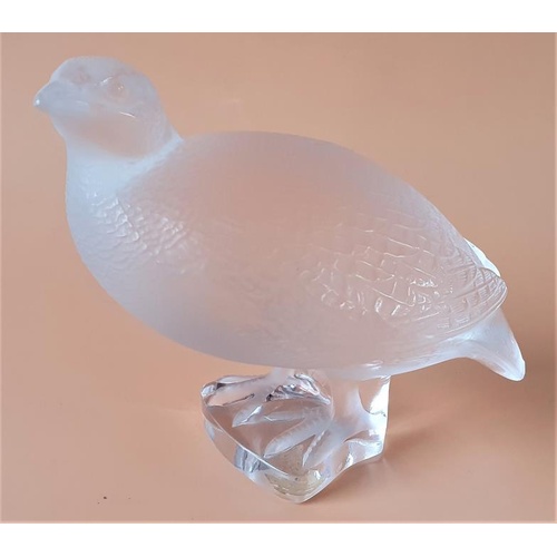 304 - Signed Lalique Glass Bird (possibly a Grouse)