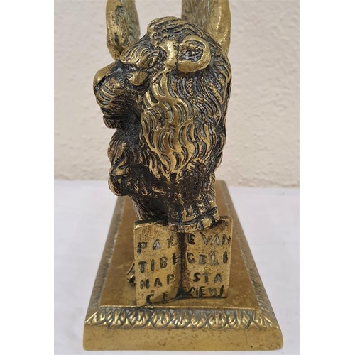 308 - Large Heavy Brass Lion Paper Weight/Door Stop. Symbol of St. Mark of Venice 'Peace be upon you' - La... 