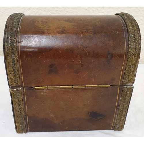 319 - Late 19th Century Superb Quality Two Bottle Ink Well Holder. Leather covered with Gilt Metal Mounts,... 