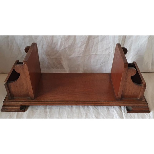 335 - Early 20th Century Mahogany Book Trough with Inlaid Lozenge Panels resting on Stepped Ogee Feet - 21... 