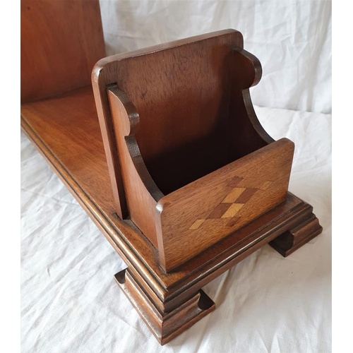 335 - Early 20th Century Mahogany Book Trough with Inlaid Lozenge Panels resting on Stepped Ogee Feet - 21... 