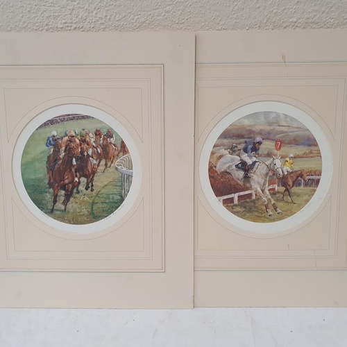 346 - Set of Four Limited Edition Racing Prints by Claire Eva Burton: 'Glorious Goodwood'; 'The Epsom Derb... 