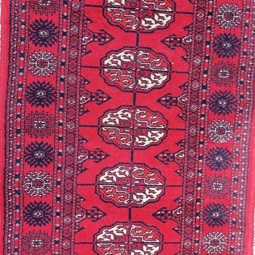 374 - Handmade Turkmen Runner - 350cm long x 71cm. 100% pure wool. High Pile