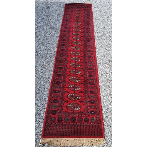 374 - Handmade Turkmen Runner - 350cm long x 71cm. 100% pure wool. High Pile