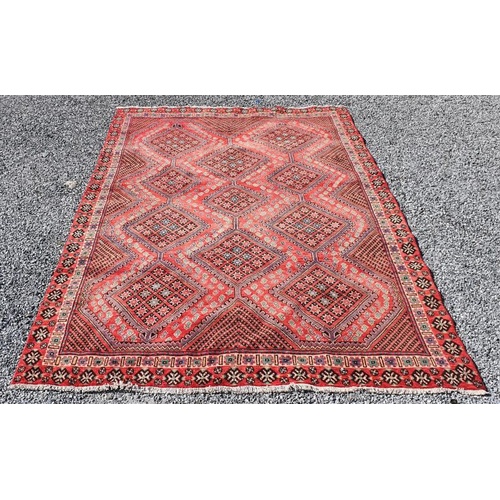 375 - A Semi-old Hand made Iranian Wool Rug - 286cm x 190cm (Persian)