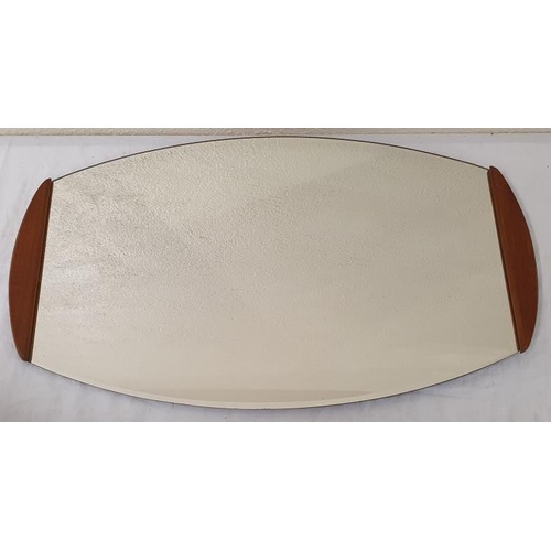 380 - Mid Century Teak Mirror - 15 x 26ins