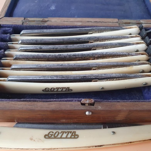 389 - Set of Seven Gotta German Cut Throat Razors