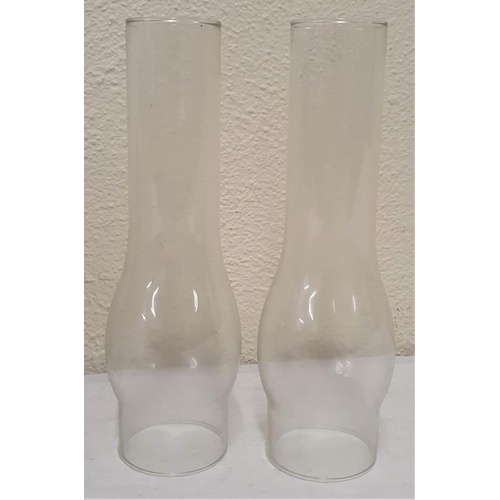 391 - Two Oil Lamp Chimneys, c.2.5in diam