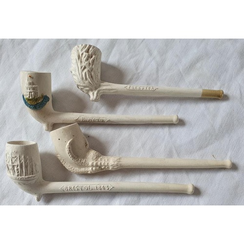 392 - Four Decorative Clay Pipes