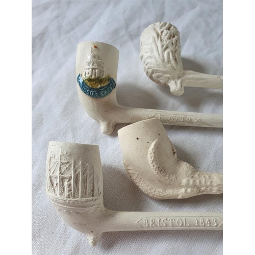 392 - Four Decorative Clay Pipes