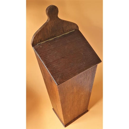 399 - Early 20th Century Oak Candle Box - 20ins high