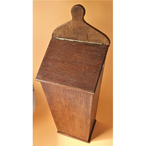 399 - Early 20th Century Oak Candle Box - 20ins high