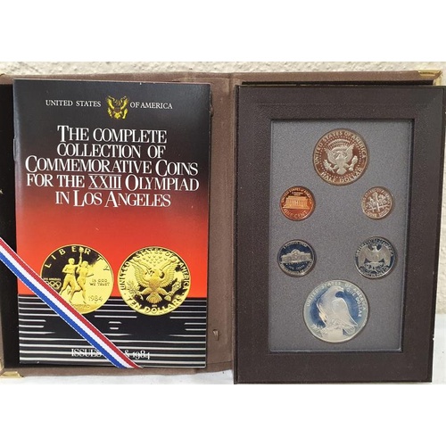 108A - Commemorative Los Angeles 1984 Coin Set to include a Silver Dollar