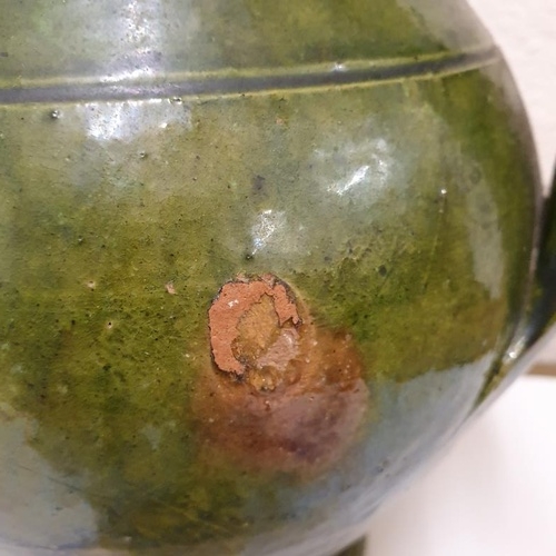 182 - Early 20th Century Green Glazed Pottery Jug, c.11in tall