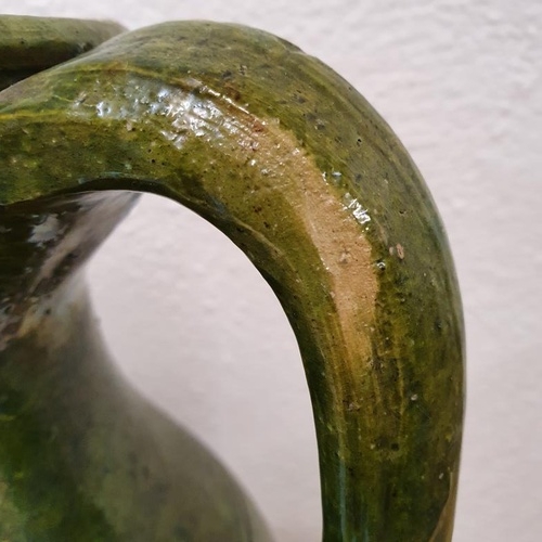 182 - Early 20th Century Green Glazed Pottery Jug, c.11in tall