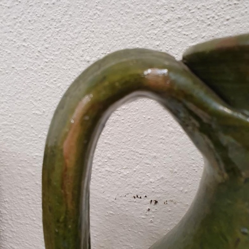 182 - Early 20th Century Green Glazed Pottery Jug, c.11in tall