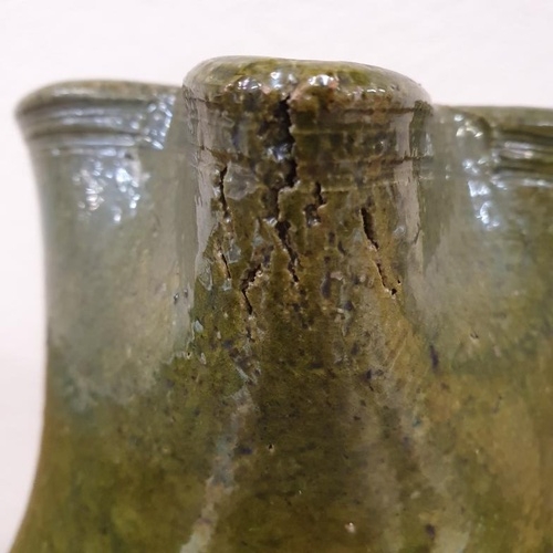 182 - Early 20th Century Green Glazed Pottery Jug, c.11in tall