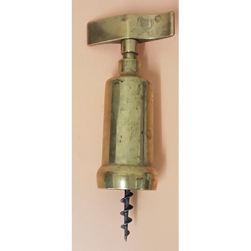 9 - 19th Century Heavy Quality Brass Corkscrew - Unwound size 16cm