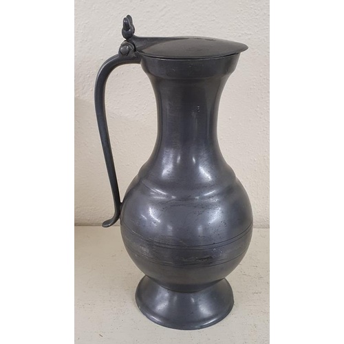 19 - Large Pewter Jug, c.13in tall