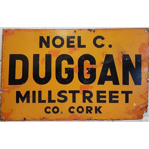 28 - Old Irish Enamel sign, 'Noel C. Duggan, Cork', c.24 x 15in