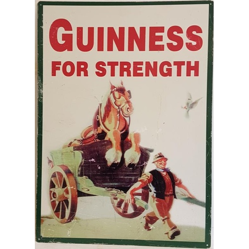 31 - 'Guinness for Strength' Advertising Sign - 19.5 x 27.5ins