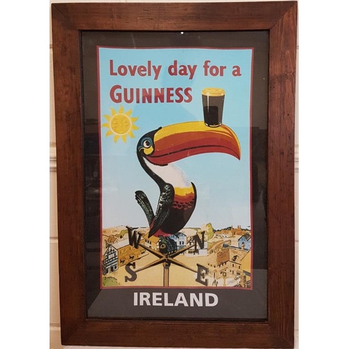 40 - 'Lovely day for a Guinness' framed vintage advertising, c.21.5 x 31in