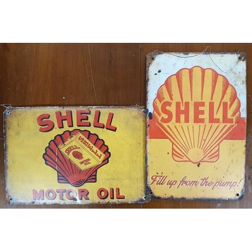 45 - Two Shell Signs-c11.5ins x 8ins
