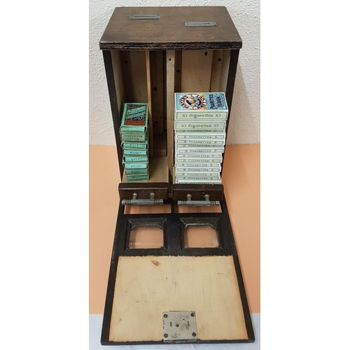 53 - Original 20th Century Cigarette Vending Machine. Coin Operated. 23 Original Woodbines and Players Ci... 