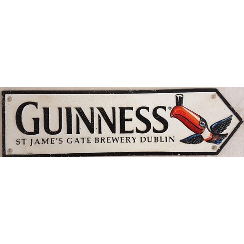 63 - Guinness, St. James' Gate Cast Metal Sign - c x 15ins