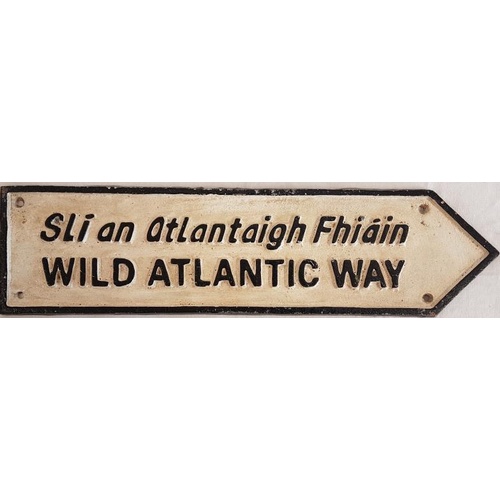 64 - Wild Atlantic Way Cast Metal Sign - c. 4 x 15.5ins