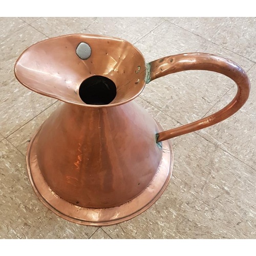 69 - Late 19th Century Copper Measure possibly Arts and Crafts - 1 Gallon size - Height to top of handle ... 