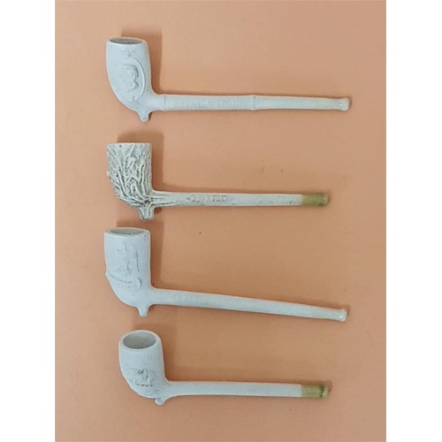 90 - Four Vintage Clay Pipes (no chips or cracks). Measuring from 11 to 13cm
