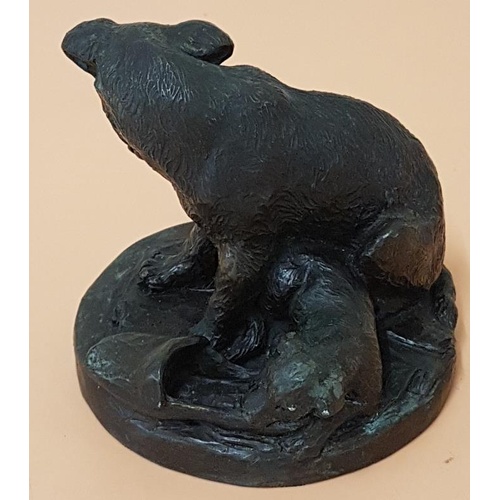 94 - Bronze Study of a Dog with Puppies, c.4in wide, 3.5in tall