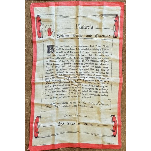 107 - Irish Linen Tea Towel - Ulster's Solemn League and Covenant - 75cm x 45cm