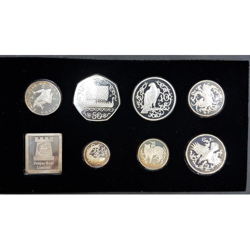 127 - Silver Proof Set 1980 - Isle of Man in Presentation Case - 925 Silver
