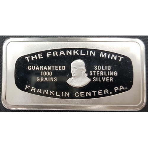 131 - The Franklin Mint - 65 grams - 925 Silver Bar - Christmas 1974