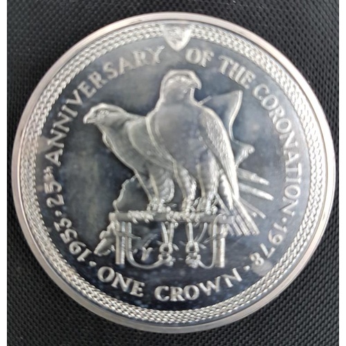 138 - Silver Proof One Crown, Isle of Man - Coronation Anniversary 1978. 28.8 grams, 925 Silver