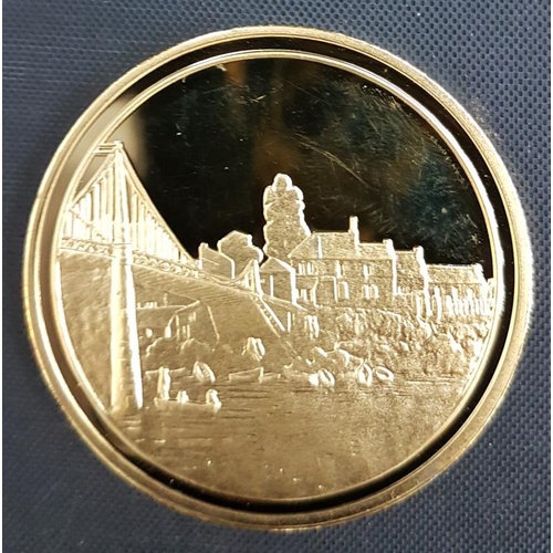 139 - Fred Isley 22ct Gold on 925 Silver Medallion. La Pont a Villeneuve la Garenne. 4.5cm Diameter - 32 g... 