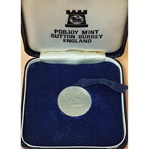 145 - Platinum Award Medal. 950 Platinum. 8 grams. Issued by Pobjoy mint to commemorate the XXI Olympiad M... 